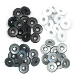 Wide Eyelets - grey - 40 Stück